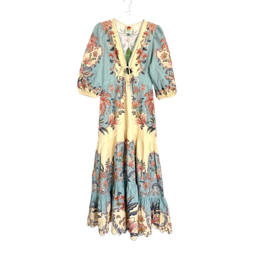 NWT Farm Rio Butter Yellow Boho Beauty Maxi Dress S NWT - Picture 6 of 13